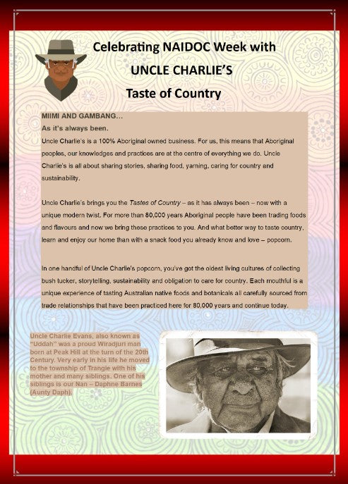 Education Resource Pack- Celebrating NAIDOC Week with UNCLE CHARLIE’S Taste of Country